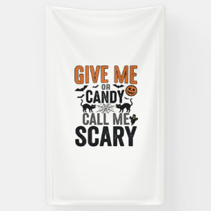 Halloween Snoep of Noem me Schattig Vintage Grafis Spandoek