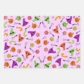 Halloween Snoep Pumpkin & Witch's Pet 2 Inpakpapier Vel (Voorkant 3)