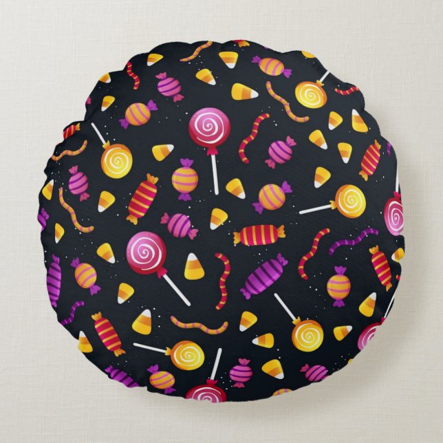 Halloween snoep rond kussen (Voorkant)