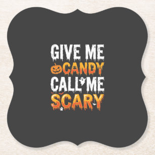 Halloween Snoep Schrikbarend Spook Ontwerp_1 Kartonnen Onderzetters
