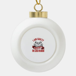 Halloween Snoep Schuldig Vintage Pompoen Design_1 Keramische Bal Ornament