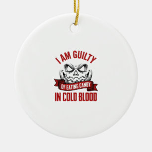 Halloween Snoep Schuldige Vintage Pompoen Ontwerp_ Keramisch Ornament