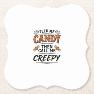 Halloween Snoep Shirt Grappige Griezels Quote Vint Kartonnen Onderzetters