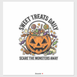 Halloween Snoep Shirt Schattig Monster Snoepje Des Sticker