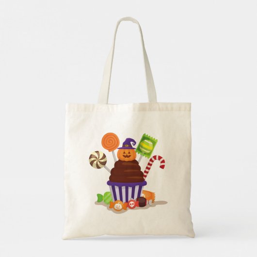 Halloween Snoep Trick or treat Canvas tas (Achterkant)