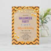 Halloween snoep verjaardagsuitnodiging kaart (Staand voorkant)