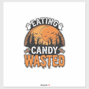 Halloween Snoep Verspild Vintage Griezelig Shirt O Sticker