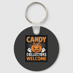 Halloween Snoep Verzamelaars Welkom Pompoen Vector Sleutelhanger