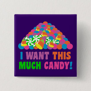 Halloween-Snoep Vierkante Button 5,1 Cm
