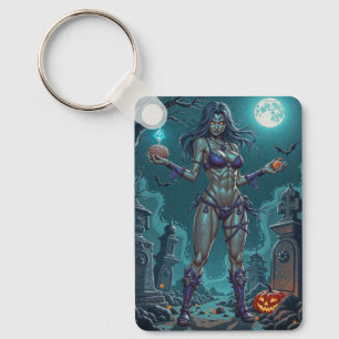Halloween Snoepje of Zombie Vriendin met Hersenbre Sleutelhanger