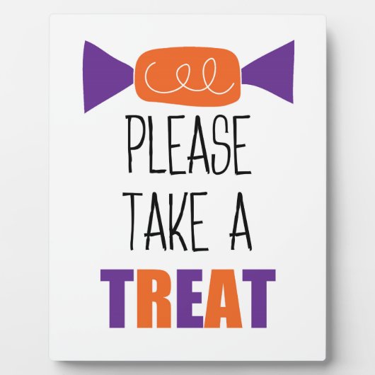 Halloween Snoepjes Pak Eén Plaque Fotoplaat (Voorkant)