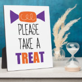 Halloween Snoepjes Pak Eén Plaque Fotoplaat (Zijkant)