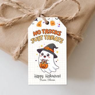 Halloween Snoepjes Traktaties, Geen Streken Alleen Cadeaulabel
