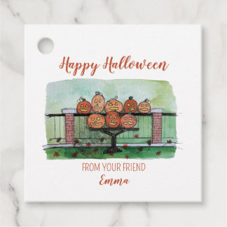 Halloween snoepzak label, Jack-o-lantern cadeau la Bedankjes Labels