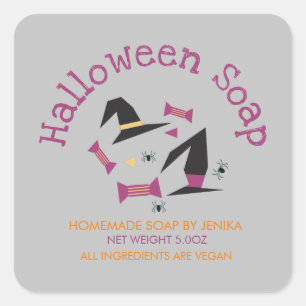 Halloween Soap Homemade Crafted Business Product Vierkante Sticker
