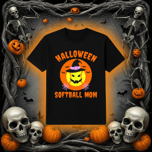 Halloween Softbal Moeder Griezeldemon Bal T-shirt
