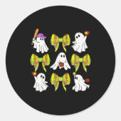Halloween Softball Ghosts Softball Daughter Girls Ronde Sticker (Voorkant)