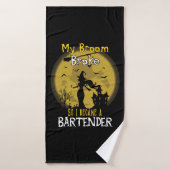 Halloween sorcière barman (Serviette de bain)