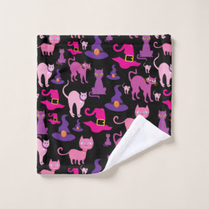 Halloween sorcière effrayante chat noir violet déc