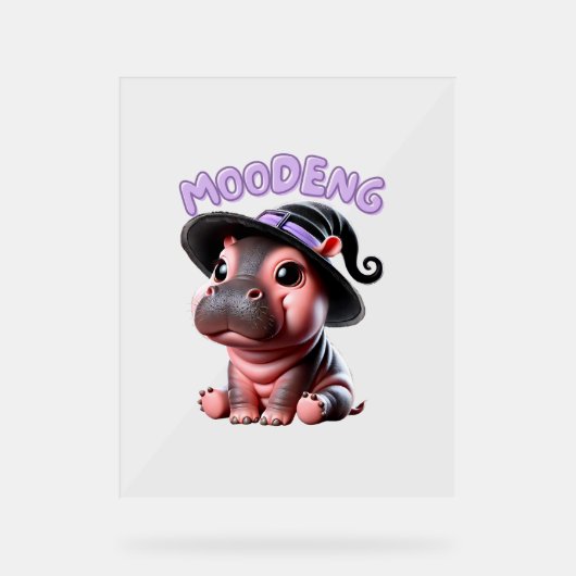 Halloween Sorcière Moo-Deng Hippo Bébé mou Pygmée (Recto)