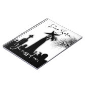 Halloween sorcière noir et blanc Carnet spirale (Côté gauche)