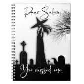 Halloween sorcière noir et blanc Carnet spirale (Devant)