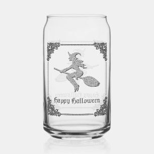 Halloween sorcière volante en argent
