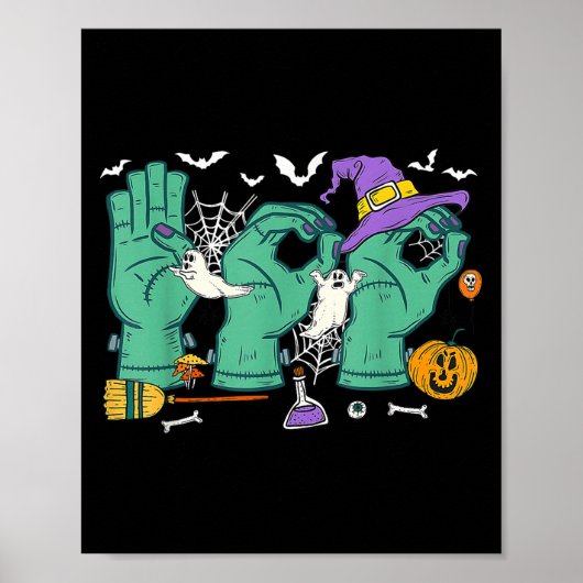 Halloween Sped Teacher Boo In Asl Boo Hands Sign L Poster (Voorkant)