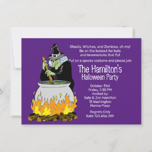 Halloween Spells Witch Brew Invitation Kaart