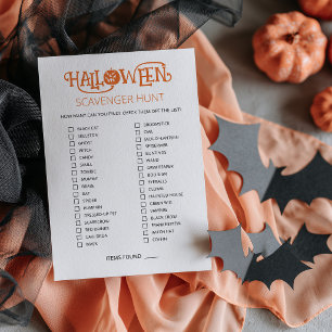 Halloween-speurtocht feestspelkaart kaart