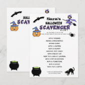 Halloween speurtocht spel feest aankondigingskaart (Voorkant / Achterkant)