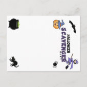 Halloween speurtocht spel feest aankondigingskaart (Achterkant)