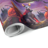 Halloween Sphynx Cat Vampire Pumpkins eng Cadeaupapier (Rol Hoek)