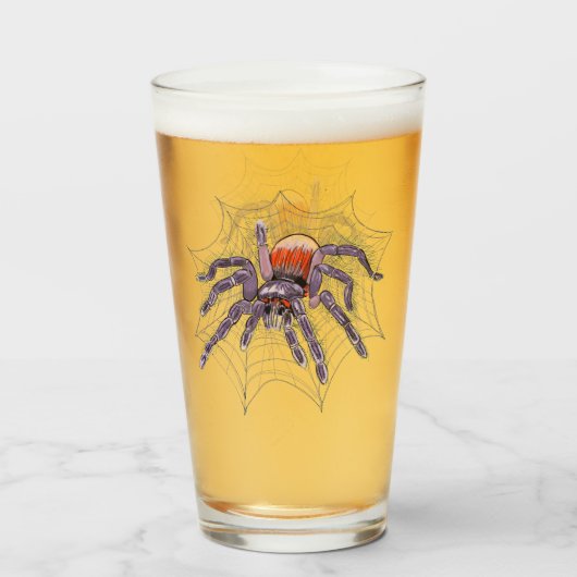 Halloween Spider Creepy Fun Glas (Voorkant gevuld)