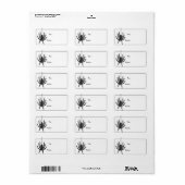 Halloween Spider Gift Label Labels zwart-wit (Full Sheet)