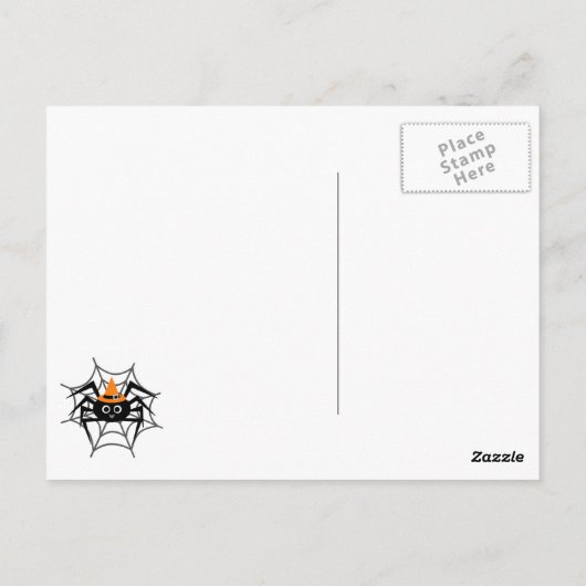 Halloween Spider in Web Tshirts en Gifts Briefkaart (Achterkant)