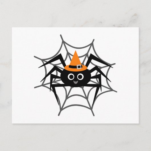 Halloween Spider in Web Tshirts en Gifts Briefkaart (Voorkant)