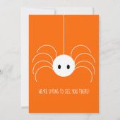 Halloween Spider Invitation mignonne Noir et orang (Dos)