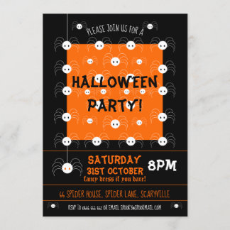 Halloween Spider Invitation Schattige zwart en Sin Kaart