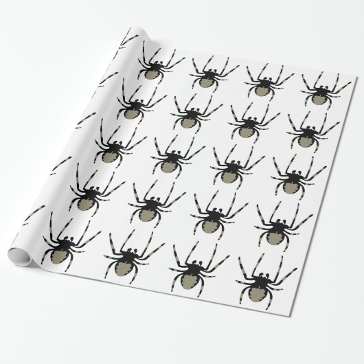Halloween Spider-patroon Cadeaupapier (Uitgerold)