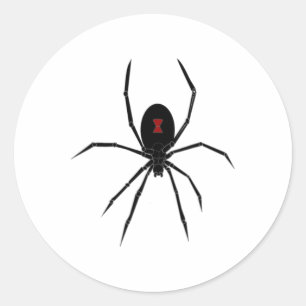 Halloween Spider Redback Black Widow Insect Vrouwe Ronde Sticker
