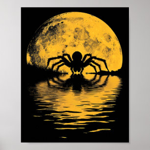 Halloween Spider Volle Maan Enge Spooky Kostuum Pa Poster