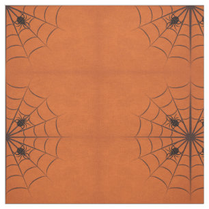 Halloween Spider Web Combed Cotton Fabric Stof