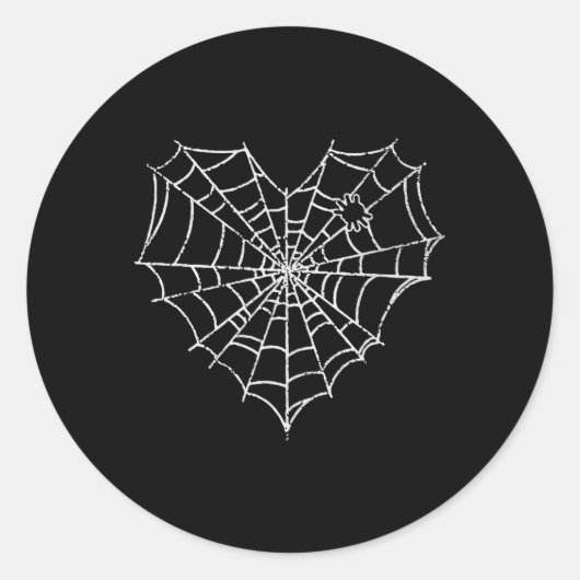 Halloween Spider Web Costume Cute Heart Spider Web Ronde Sticker (Voorkant)