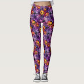 Halloween Spider Web en Jack O Lantern Leggings (Voorkant)