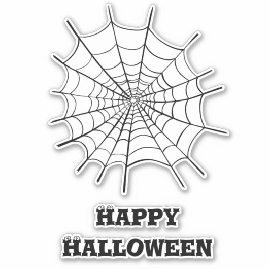 Halloween Spider Web en oogbollen Sticker (Voorkant)