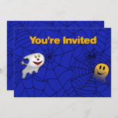 Halloween Spider Web Invitation Kaart (Voorkant / Achterkant)
