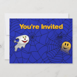Halloween Spider Web Invitation Kaart