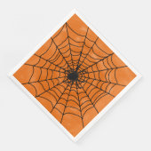 Halloween Spider web met Spider op Sinaasappel Servet (Hoek)