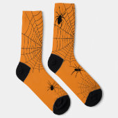 Halloween Spider Web Oranje Partij Sokken (Rechts)